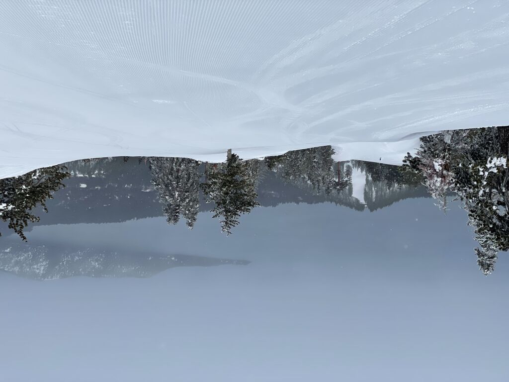 Another view of the lake from Crystal Ridge at Diamond Peak, March 2024