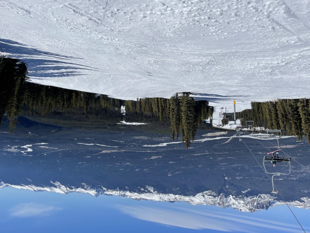 The Eagle Express chair at Marmot Basin. March, 2024