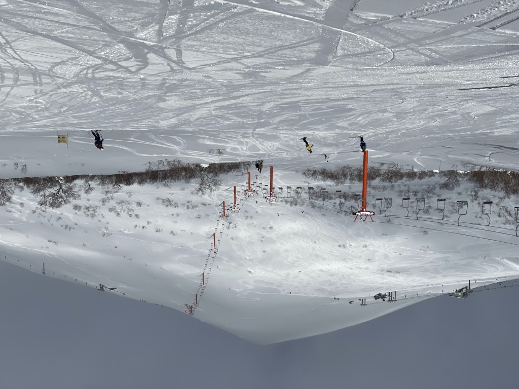 The highest lift at Niseko is what we called the "Orange Pair" at Hirafu resort, February 2025