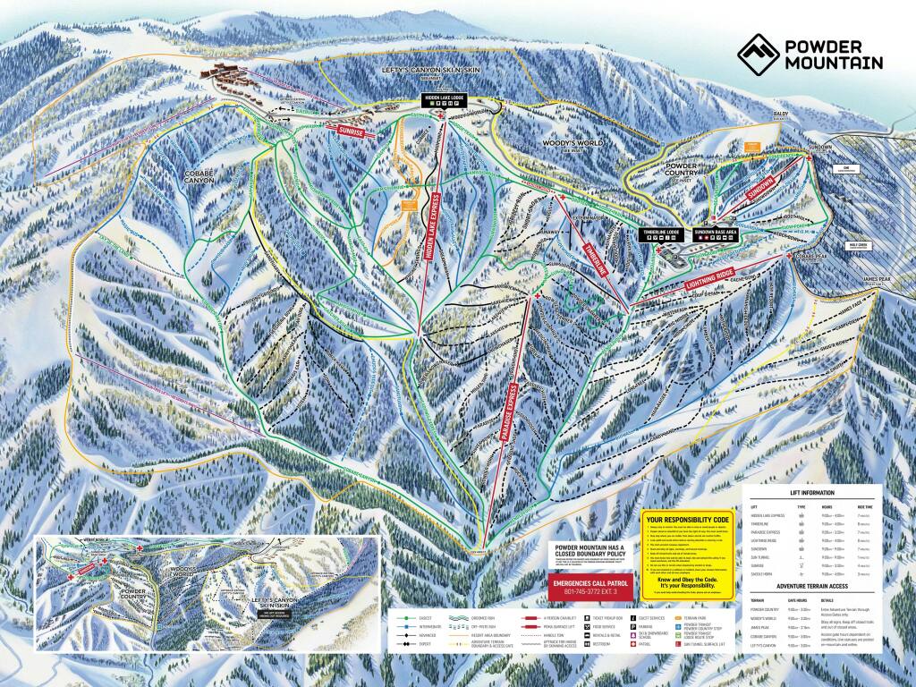 Powder Mountain Trail Map 24/25