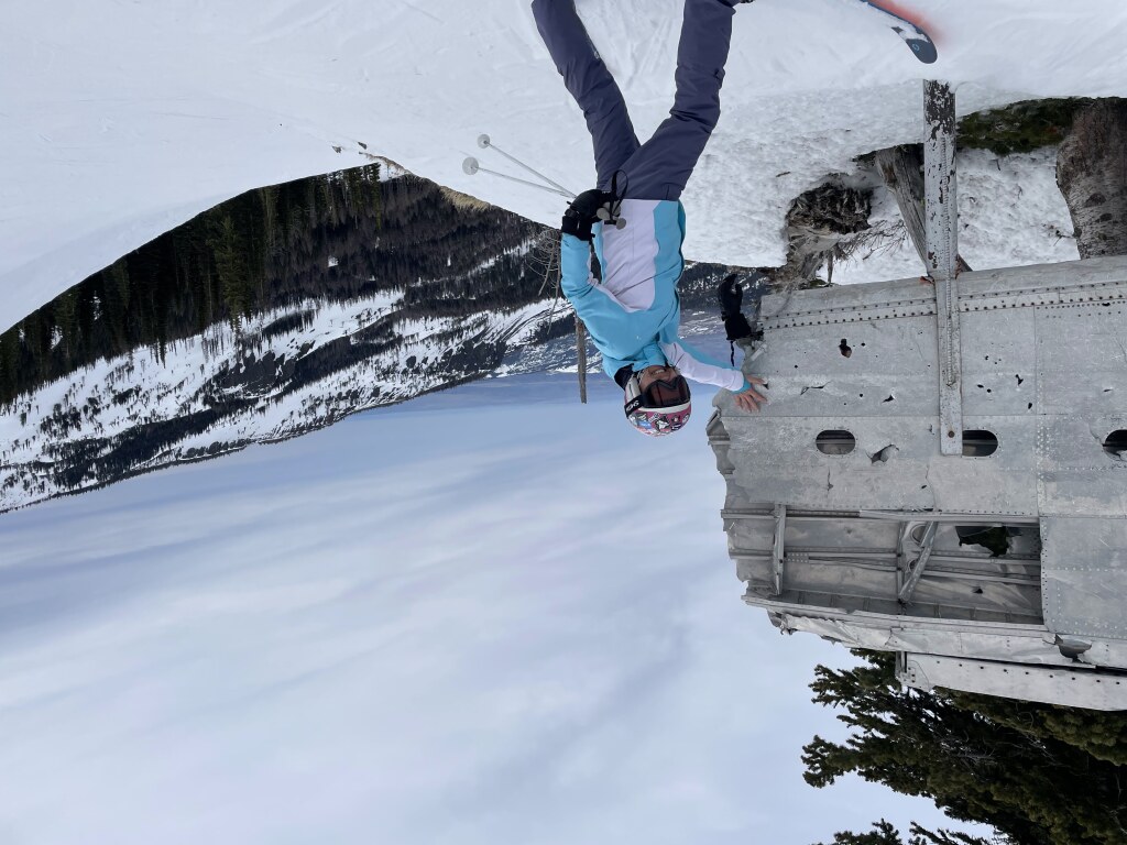 It's good luck to touch the bomber wing at Mission Ridge, March 2025