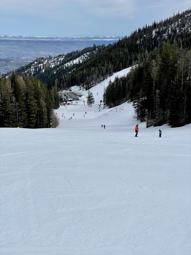 Mimi is one of only 2 beginner runs at Mission Ridge, March 2025