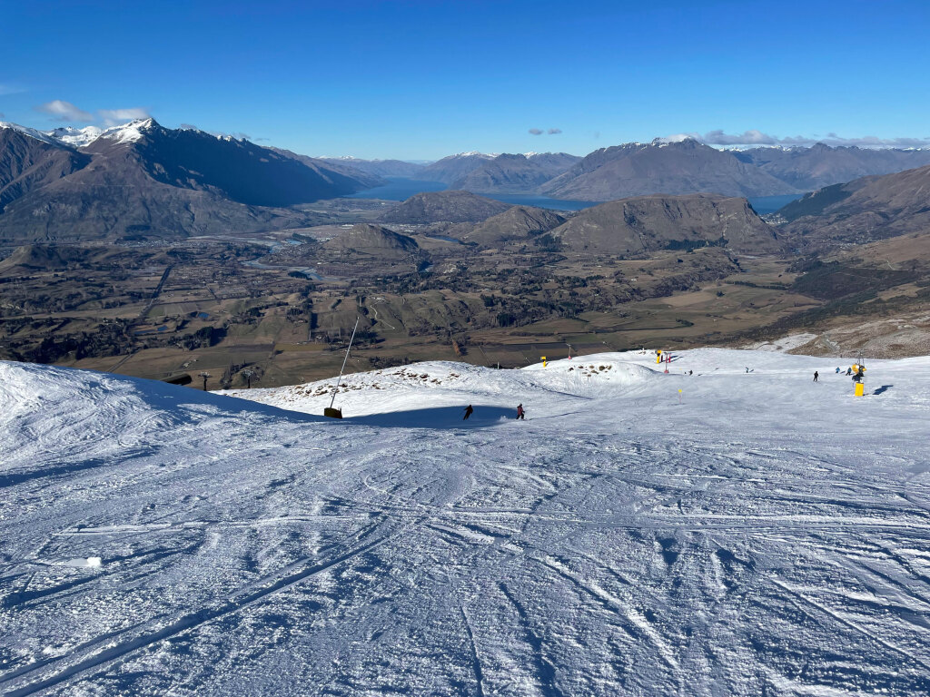 Views of Lake Wakatipu and Queenstown from Coronet Peak NZ, August 2025