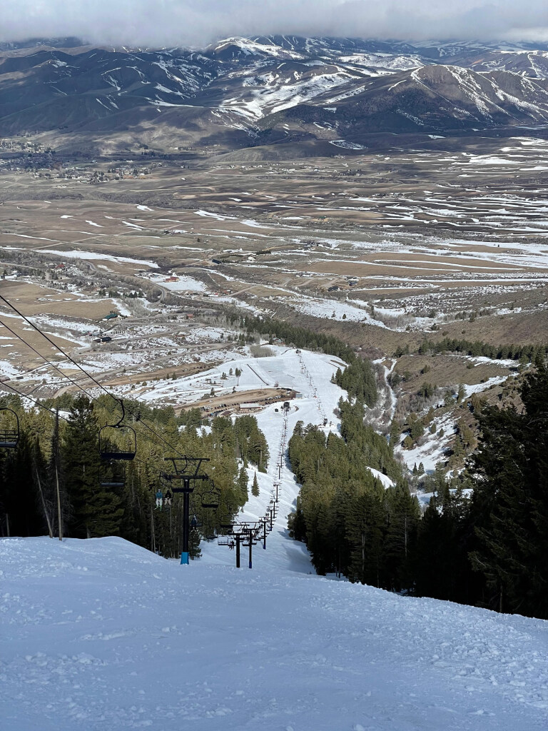 The main lift "Skyline" at Pebble Creek, ID - March 2025