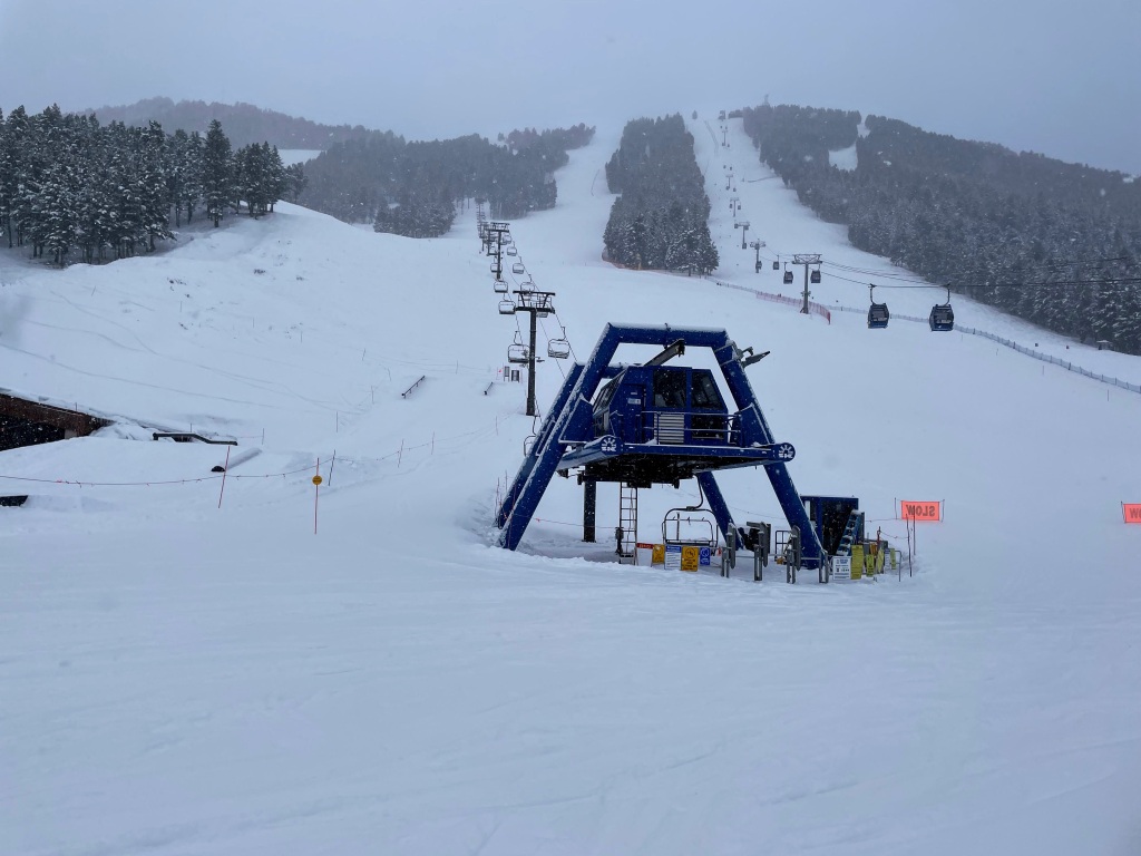 Base of the Cougar lift at Snow King, March 2025