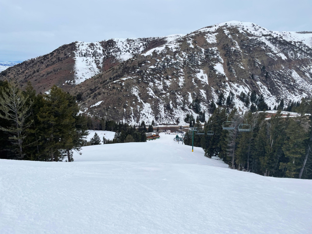 Pine Creek base area from above, March 2025