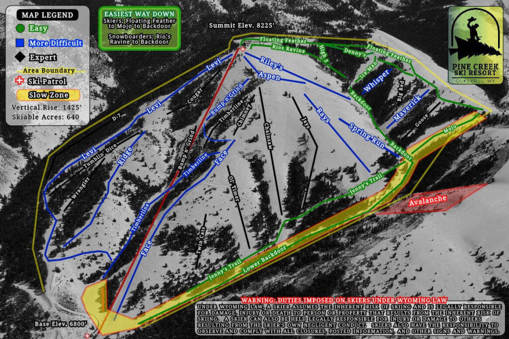 Pine Creek trail map, 25/26