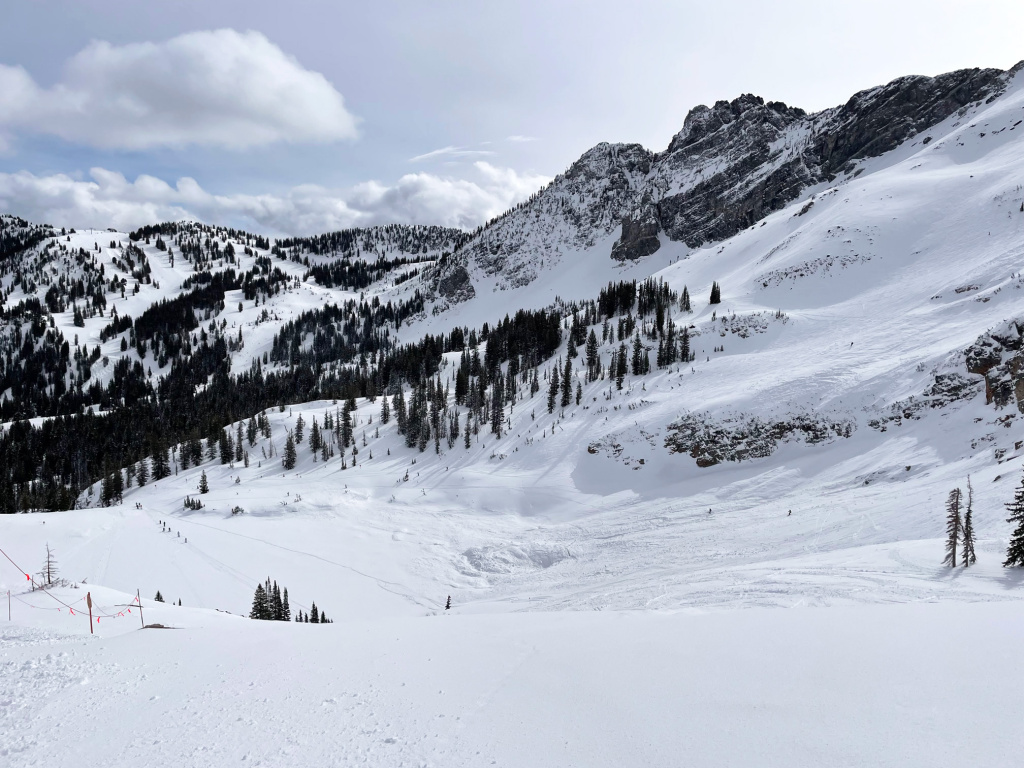 The Castles area at Alta, March 2026