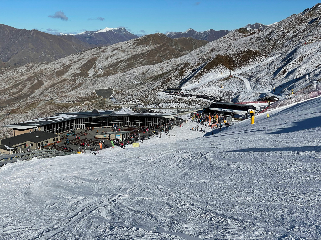 Coronet Peak New Zealand base lodge, August 2025