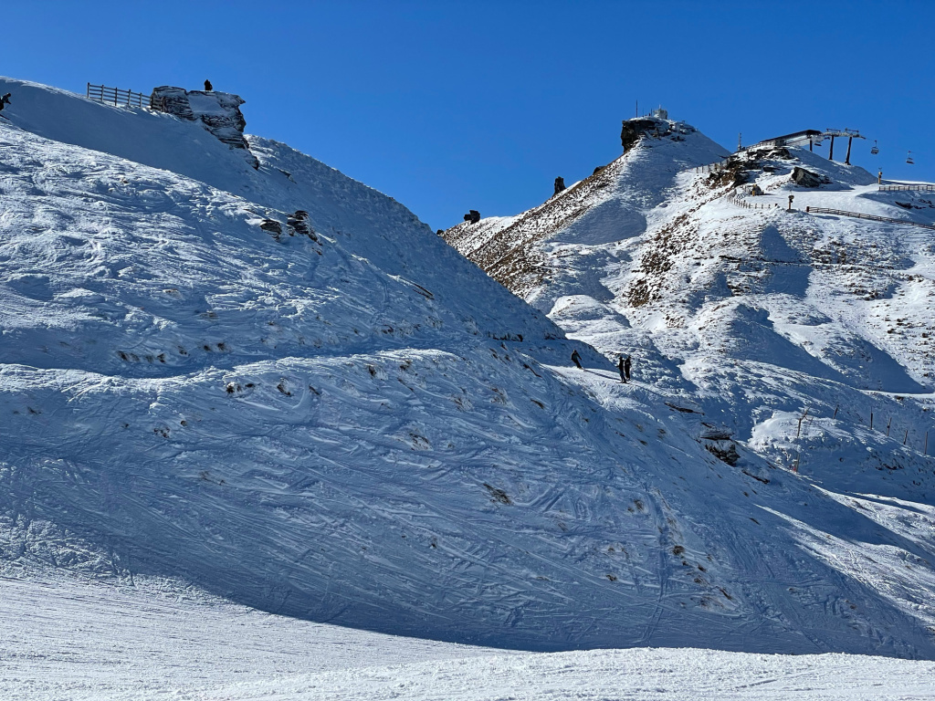 Coronet Peak summit viewed from the Greengates side, August 2026