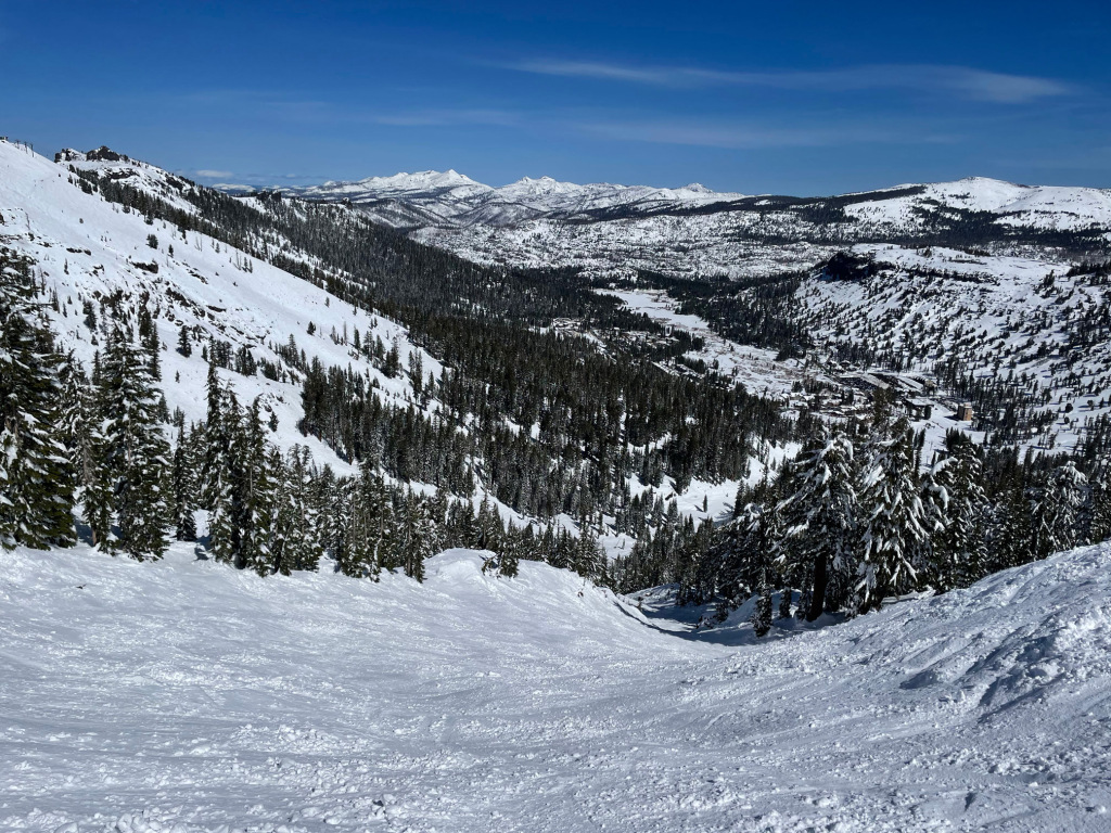 "All the way" double-black run at Kirkwood, April 2026