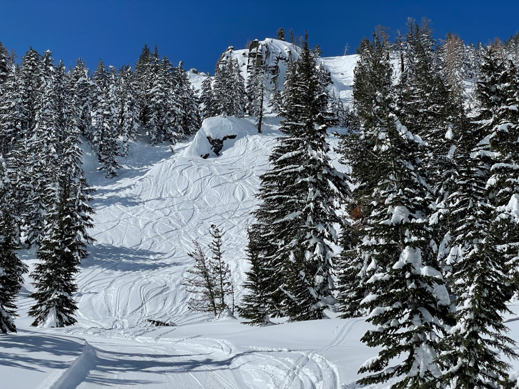 Huckleberry zone at Sierra at Tahoe, March 2023