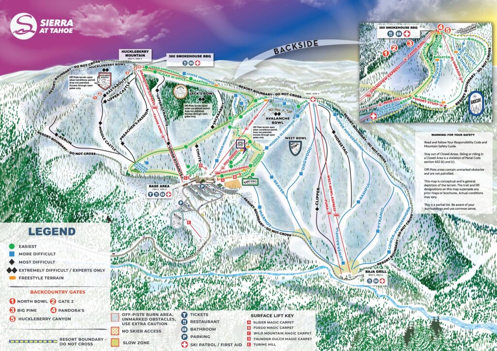 Sierra at Tahoe trail map 24/25