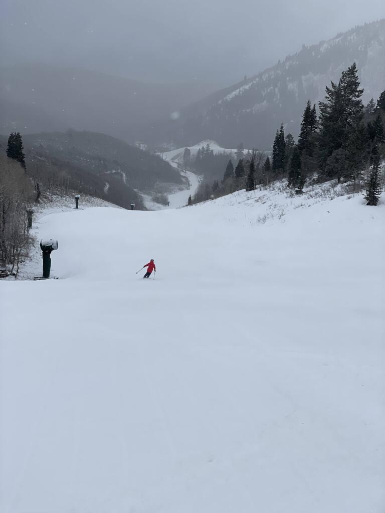 "Pay Rock" off the Vulcan Express in Deer Valley's East Village, March 2026