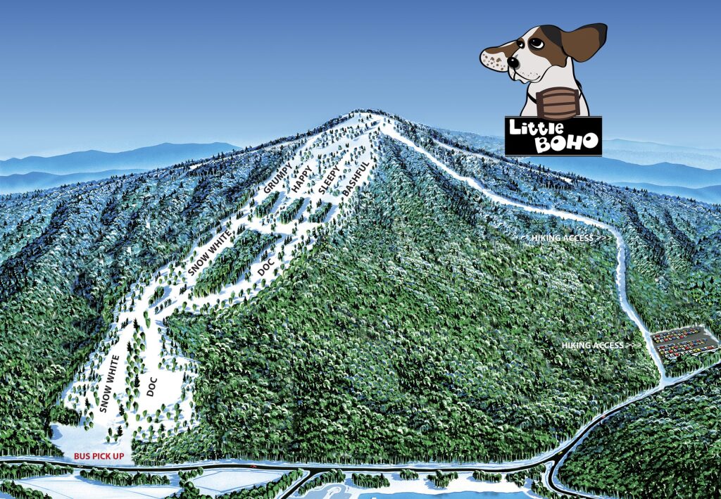 Mt. Bohemia "Little BoHo" hike-to terrain trail map 26/27